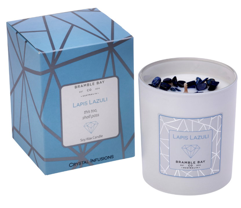 Crystal Infusions Candle - Lapis Lazuli 300g - Bramble Bay Soy W