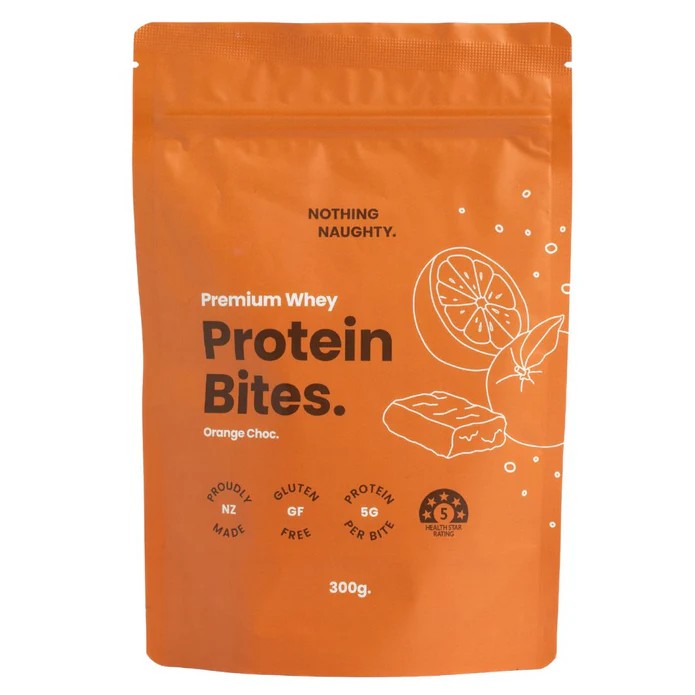 Nothing Naughty Whey Protein Bites - Orange Choc 300g
