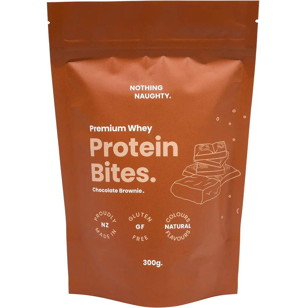 Nothing Naughty Whey Protein Bites Choc Brownie 300g