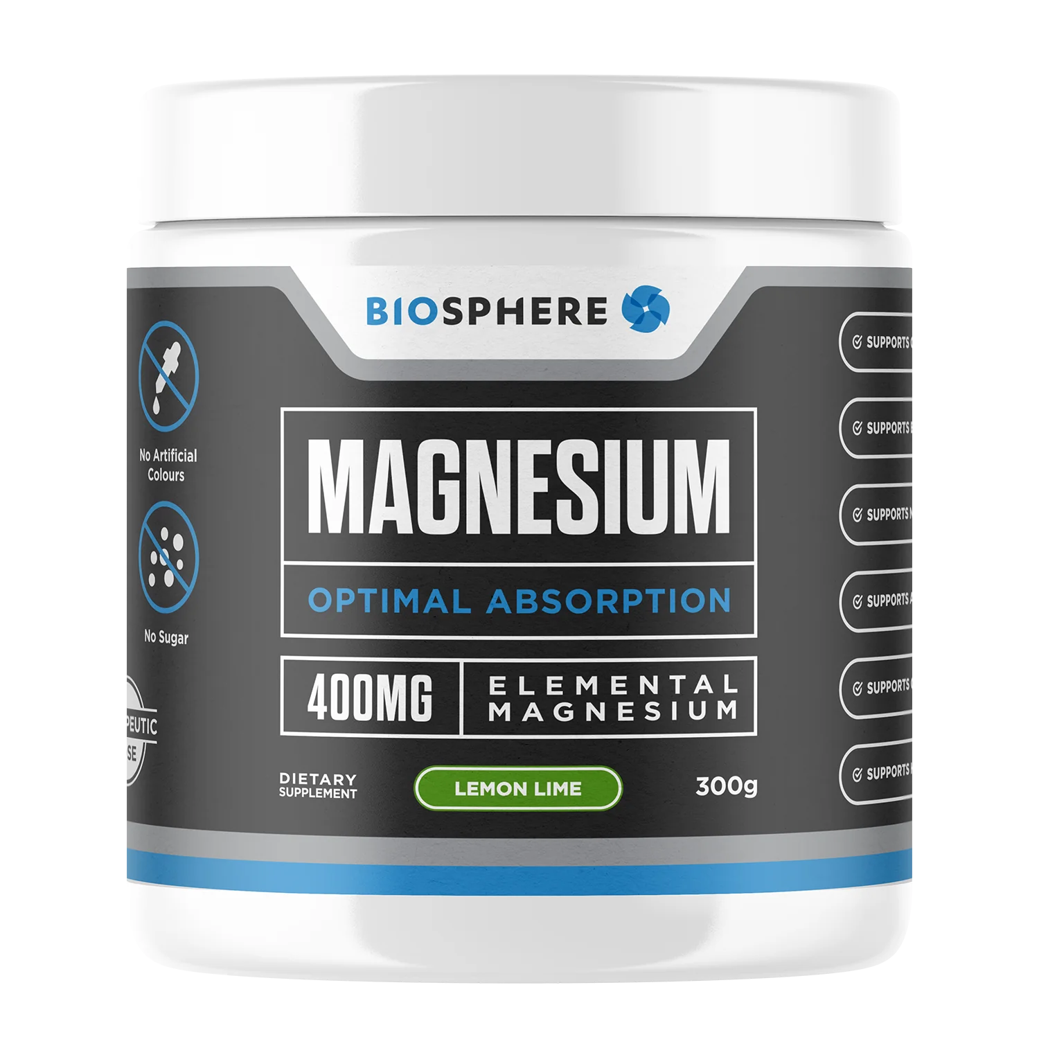 Biosphere Magnesium 300g 60 serves - Lemon Lime