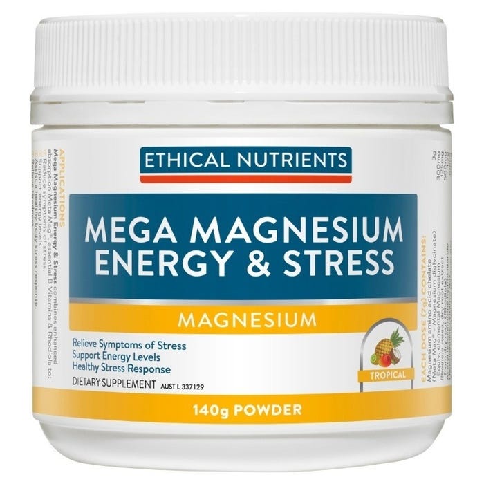 Ethical Nutrients - Mega Mag Energy and Stress Powder 140g