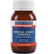 Ethical Nutrients - Mega Zinc Powder with Vitamin C Raspberry 95