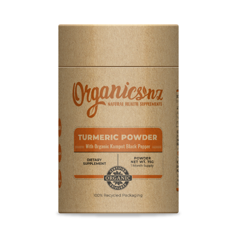 OrganicsNZ Turmeric with Kampot Black Pepper Powder 75g