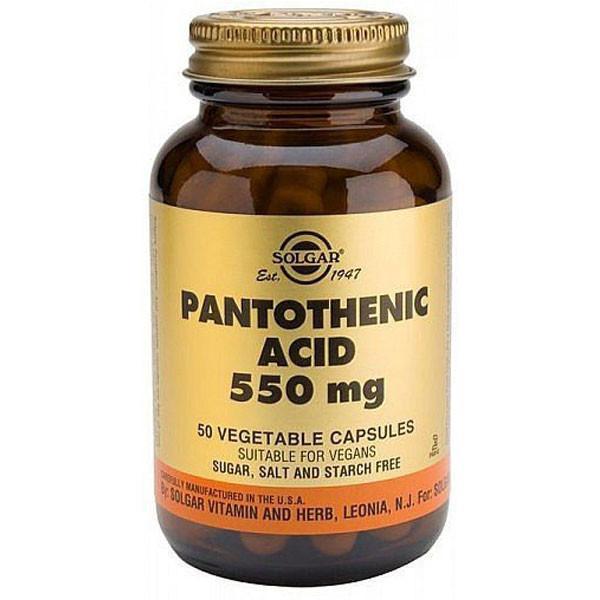 Solgar Pantothenic Acid 550mg 50's