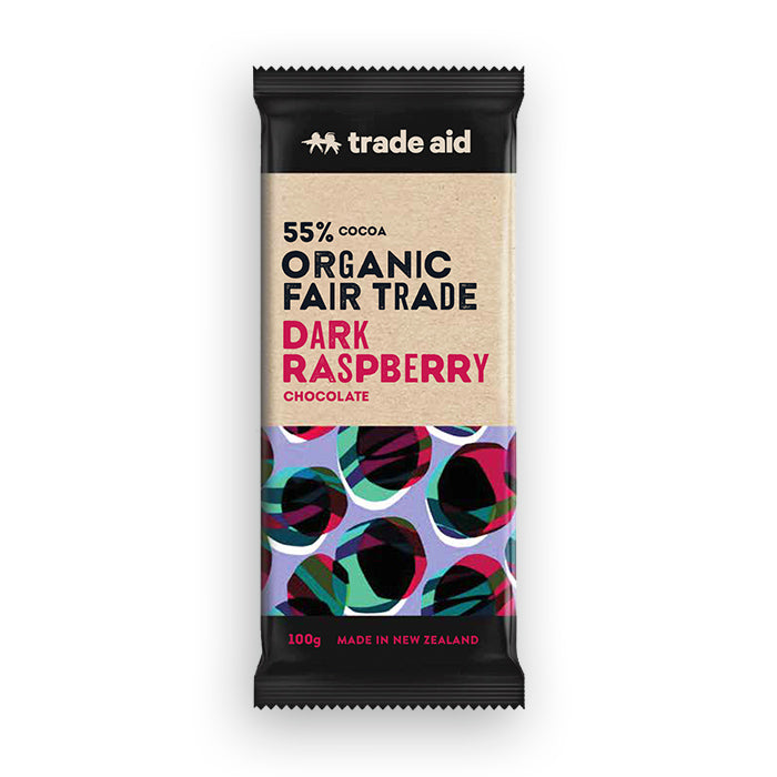 Trade Aid Dark Raspberry Chocolate 100g